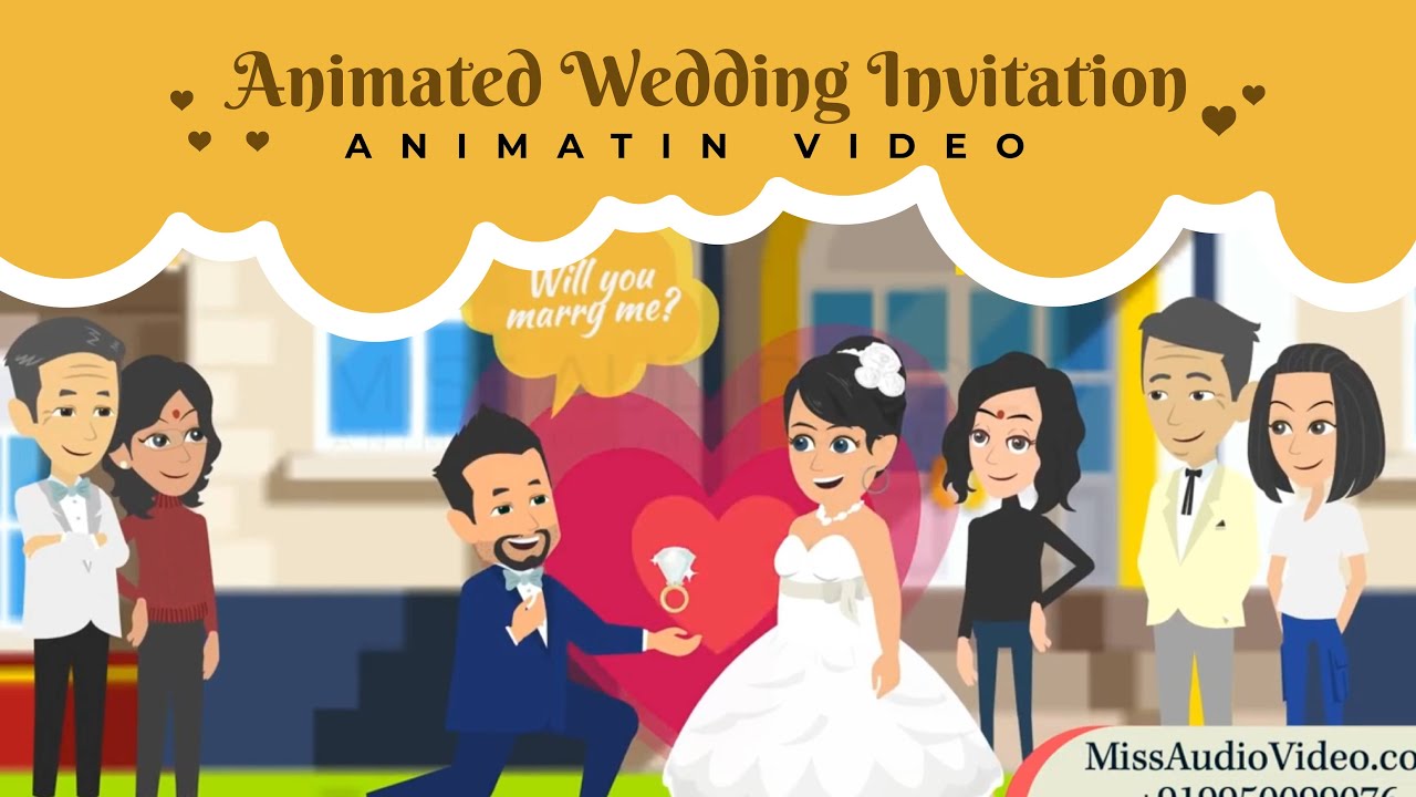 ✅ Animated Wedding Invitation Video || Animated Digital Invitations || Marriage Animation Video