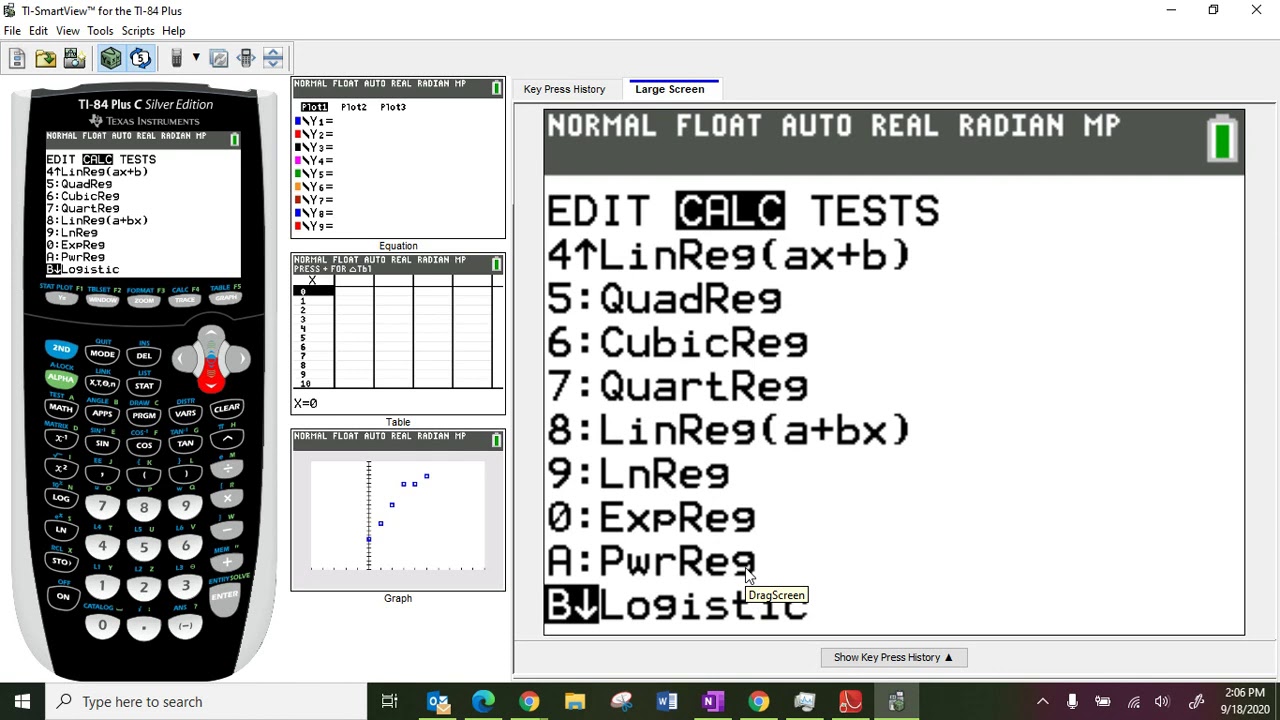 Logistic Regression TI 84