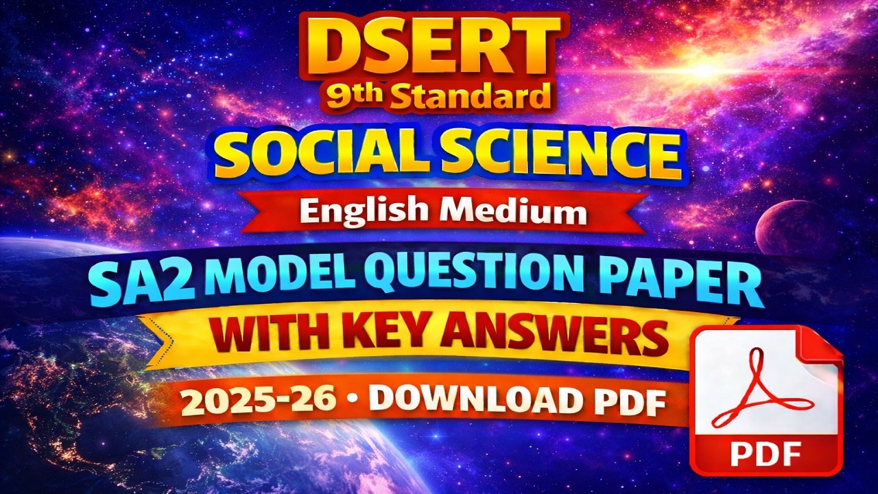 DSERT 9th Standard Social Science English Medium SA2 Model Question Paper with Key Answers 2025- 26