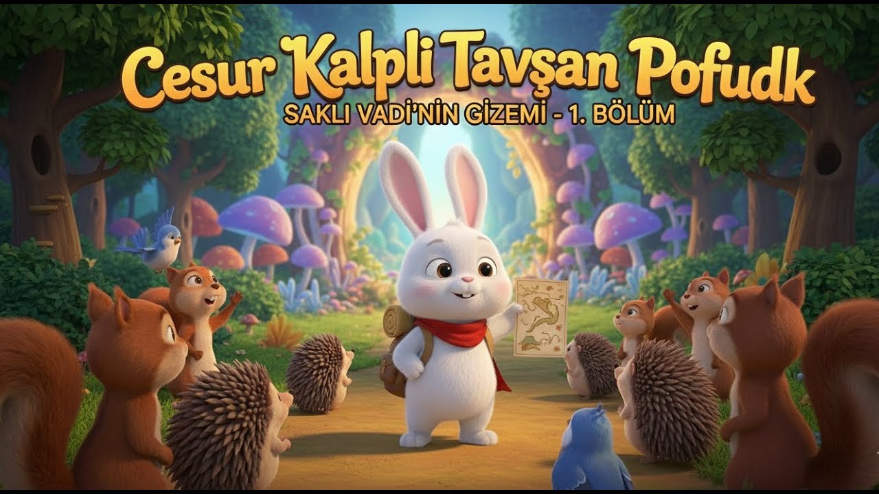 1.Bölüm-Cesur Kalpli Tavşan Pofuduk: Gizemli Kapıdan Kim Geçecek? 3D Animasyon Çocuk Masalı