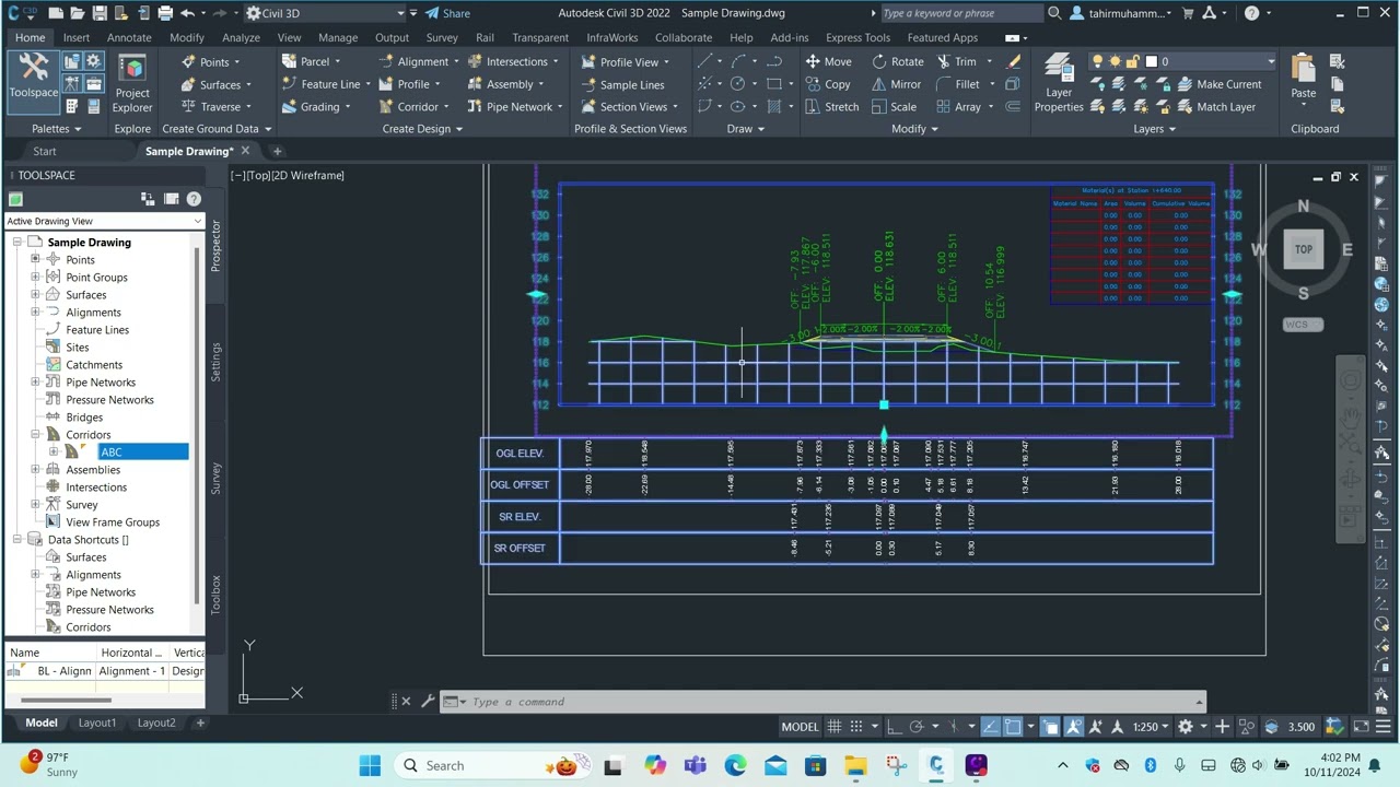 7  How To Draw Multiple Cross Section And Add SuperElevation In CIVIL 3D