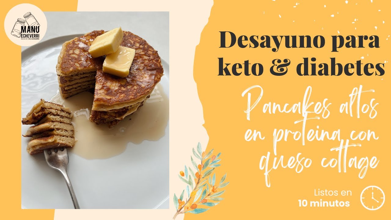🥞PANCAKES KETO ALTOS EN PROTEINA CON QUESO COTTAGE | DESAYUNO KETO EN 10 MINUTOS | Manu Echeverri