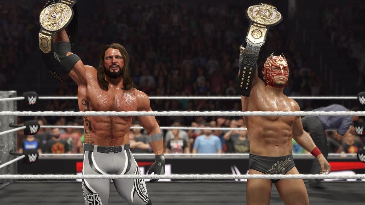 WWE 2K25 AJ Styles & Dragon Lee vs. Finn Balor & JD McDonagh