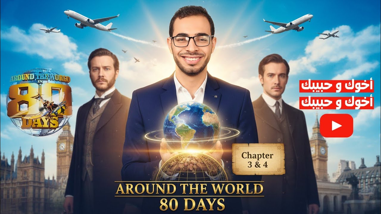 Chapters ( 3-4) 80 Days around the World 😍الفصل      التالت والرابع من قصة الصف الثاني الثانوي 😍😍