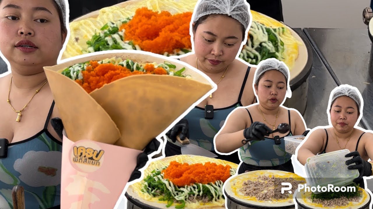 นี่การทำเครปไส้ทะลักแบบจริงใจจริงๆนะโดยร้านเครปพี่ตี่สี่แยก