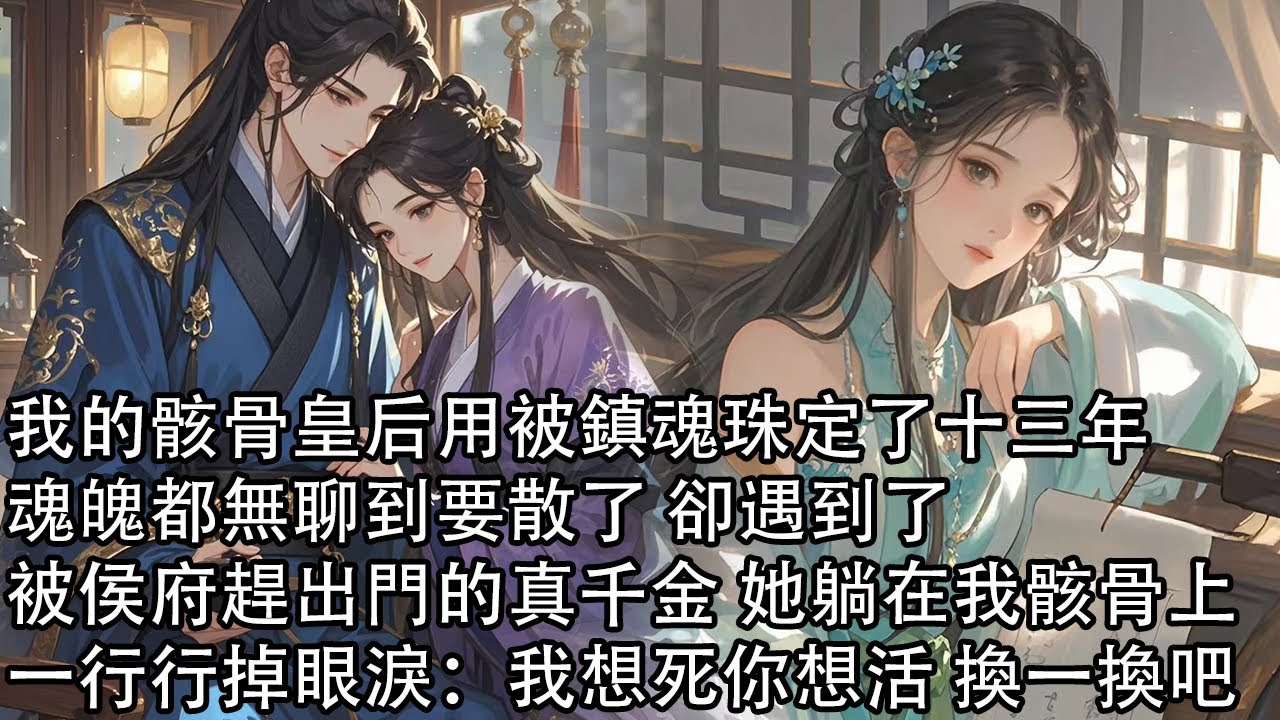 【一口氣看完】我的骸骨皇后用被鎮魂珠定了十三年，魂魄都無聊到要散了 卻遇到了，被侯府趕出門的真千金 她躺在我骸骨上，一行行掉眼淚：我想死你想活 換一換吧