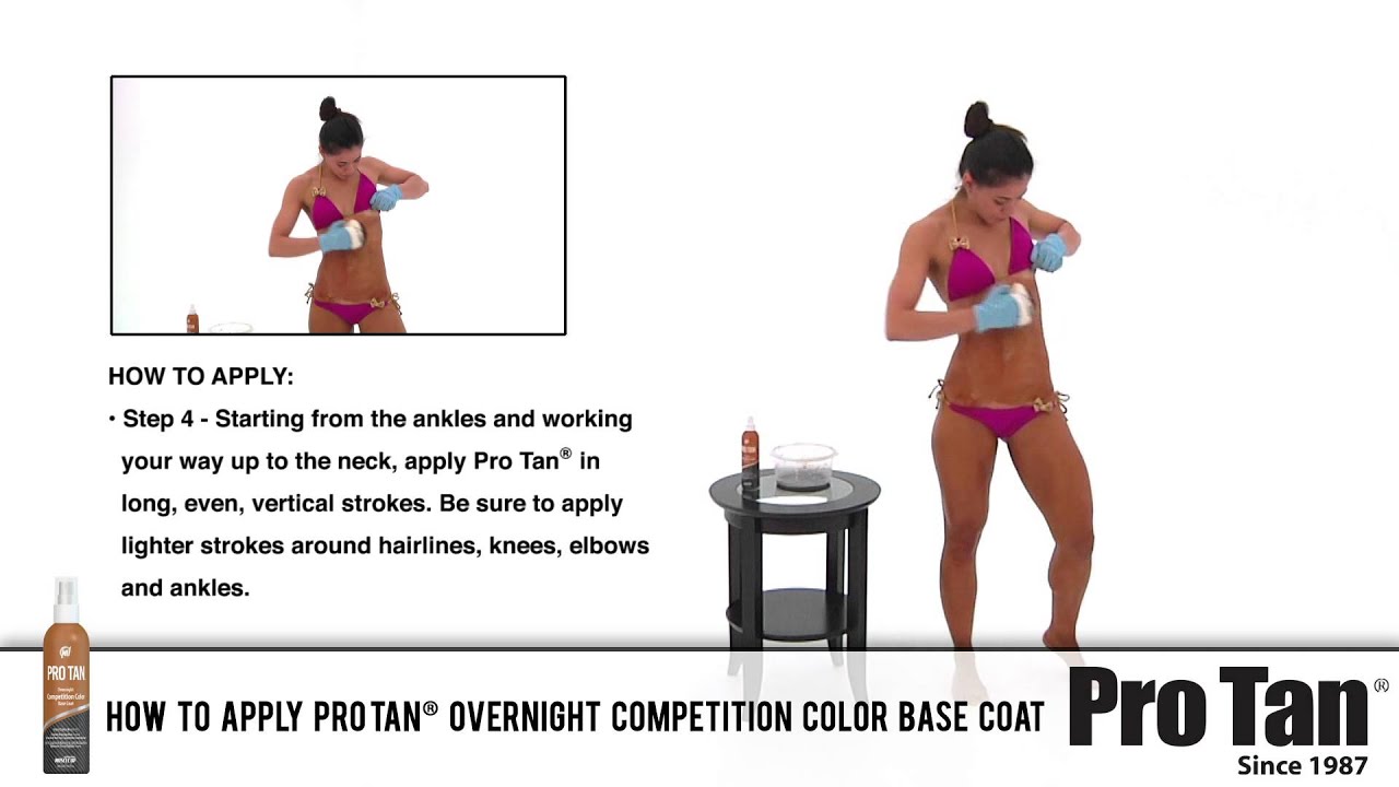 How to Apply Pro Tan® Overnight Competition Color Base Coat (Female)