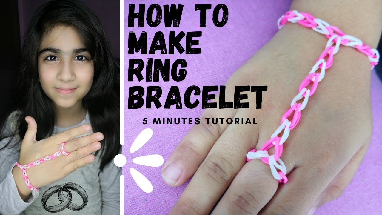 How to make Ring Bracelet with Loom Bands? Easy Loom Band Tutorial - Urdu Tutorial - DIY Loom Band