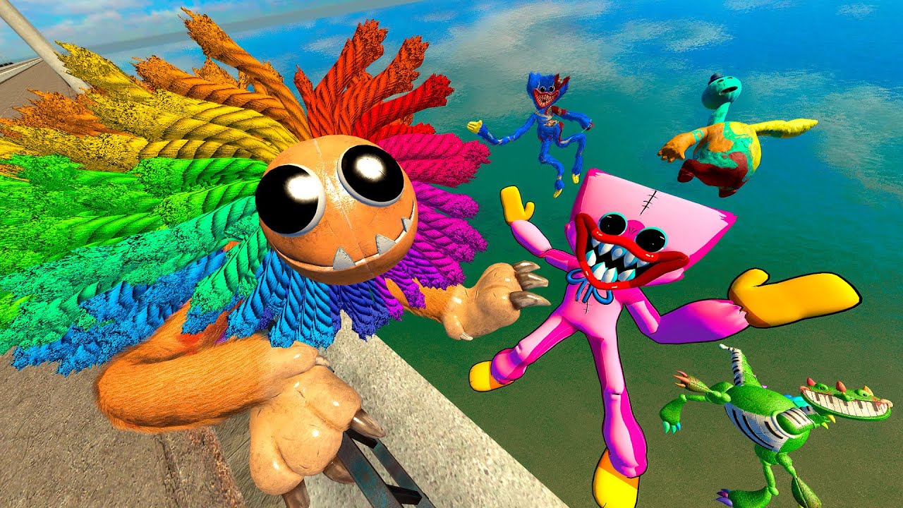 Gmod Ragdoll Experiments – Funny Doll Physics (Rainbow Beast ,Cat & Dog Doll)
