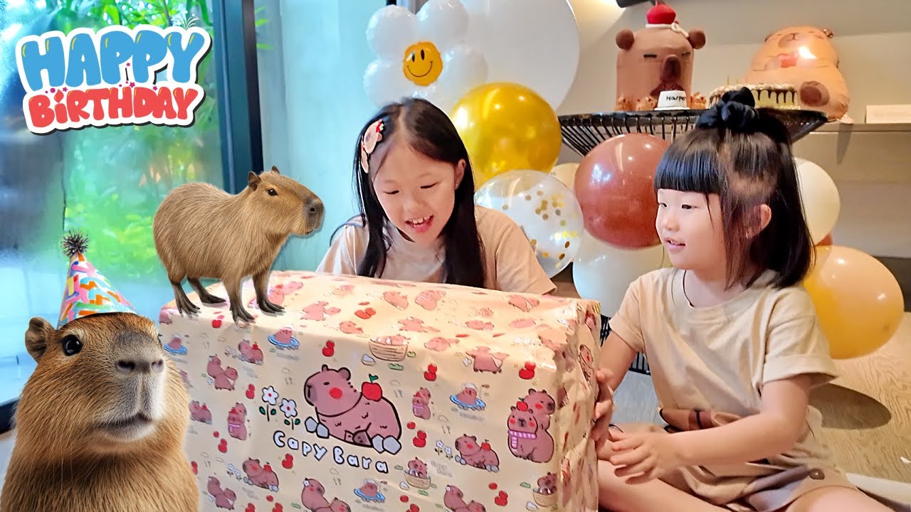 Buka Kado Ulang Tahun Tema Capybara, Mainan dan Stationery Capybara