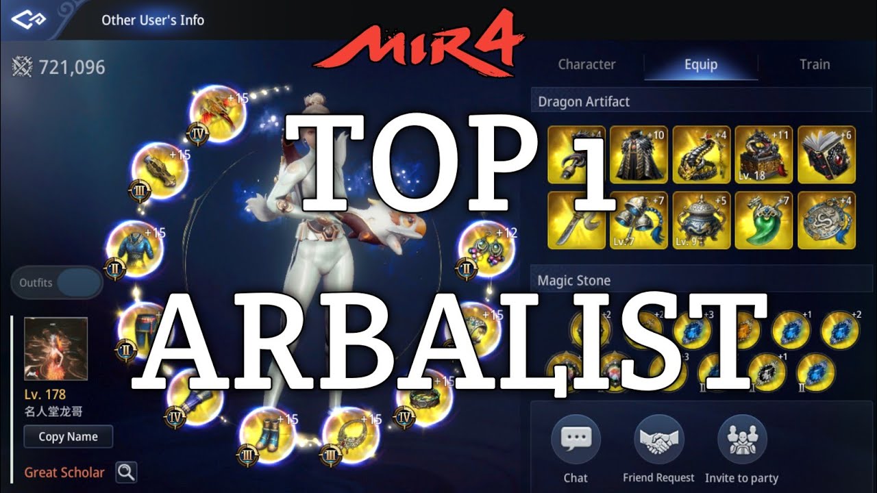 TOP 1 ARBALIST IN MIR4 GLOBAL STATS AND BUILD REVEAL!
