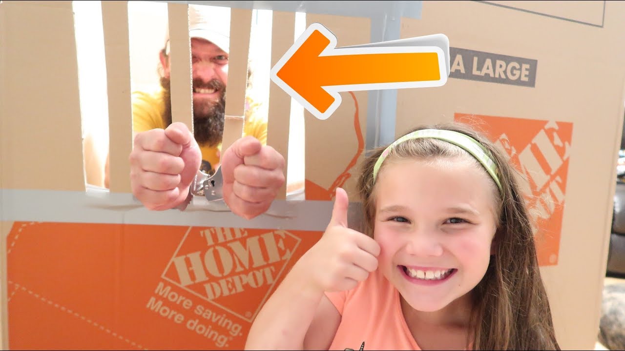 Dad Goes To Box Fort Jail For 24 Hours!