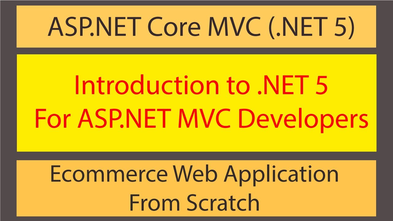 Ecommerce Web App Development using .NET 5 Core MVC - Introduction of .NET 5 For ASP.NET Developers