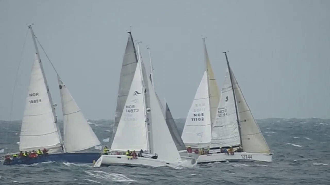 Shetland Race 2019, fra Marsteinen Fyr i kuling.