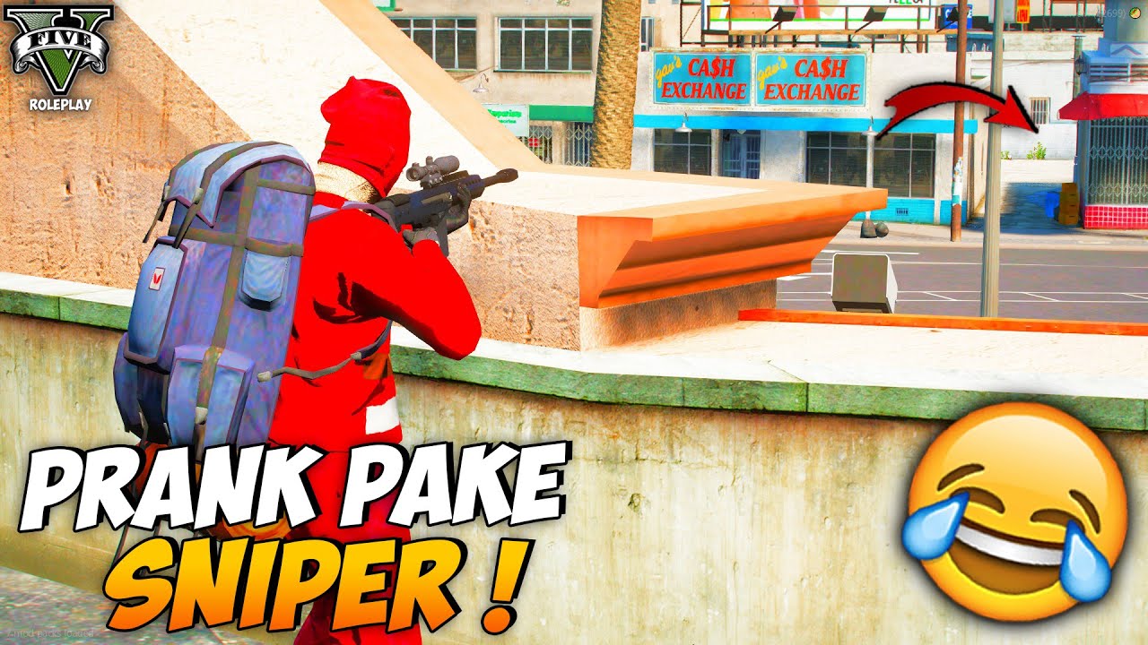 PRANK TRICKSTER TEMBAKIN PAKE SNIPER ! (FUNNY MOMENTS) - GTA V ROLEPLAY INDONESIA
