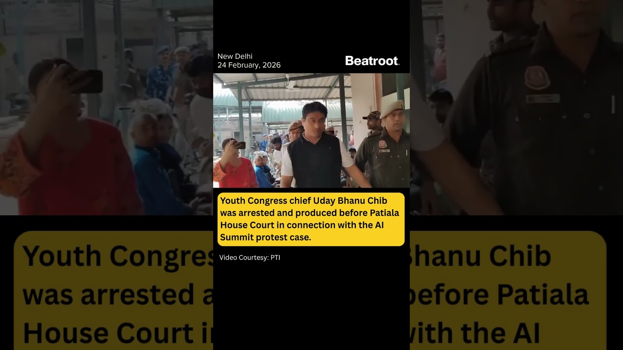 Youth Congress chief Uday Bhanu arrested over AI Summit shirtless protest case. #shorts