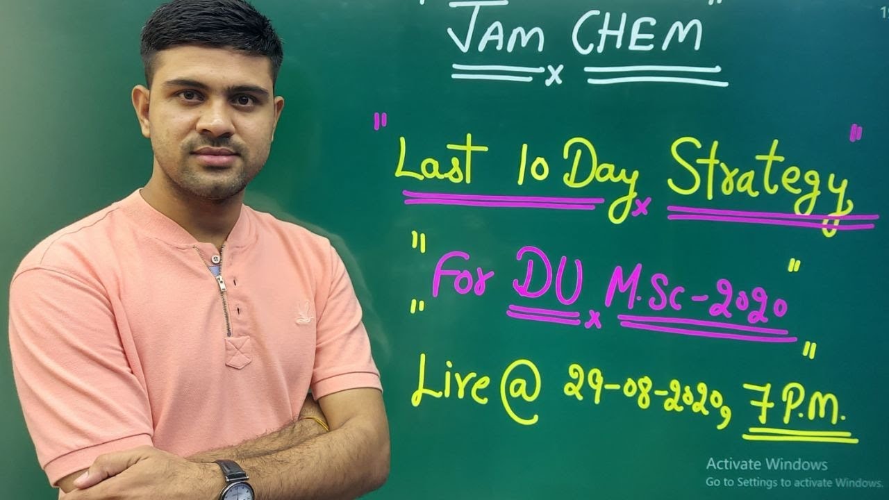 10 Days Strategy For DU Msc Chemistry Entrance 2020 || DU Admission 2020