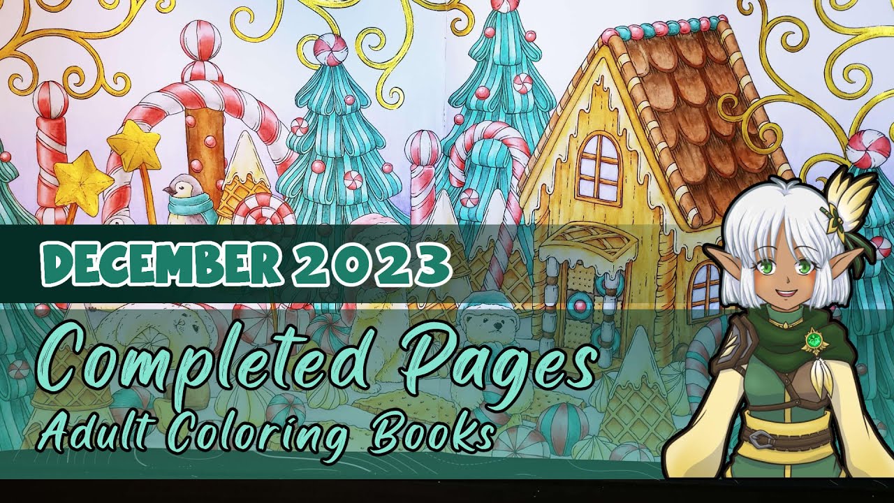 December 2023 Completed pages - Adult Coloring Books