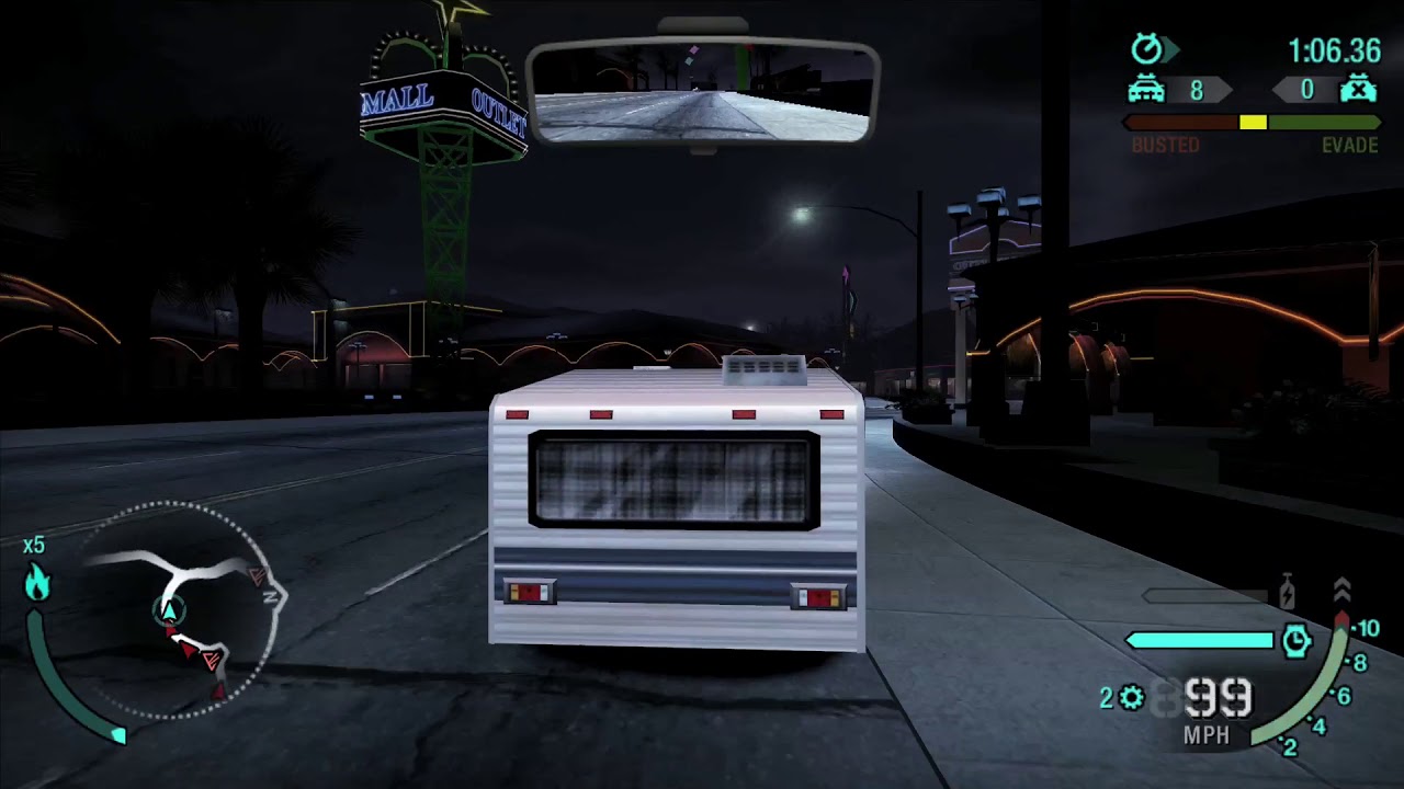 Need for Speed Carbon RV vs heat level 5 police on AI mode