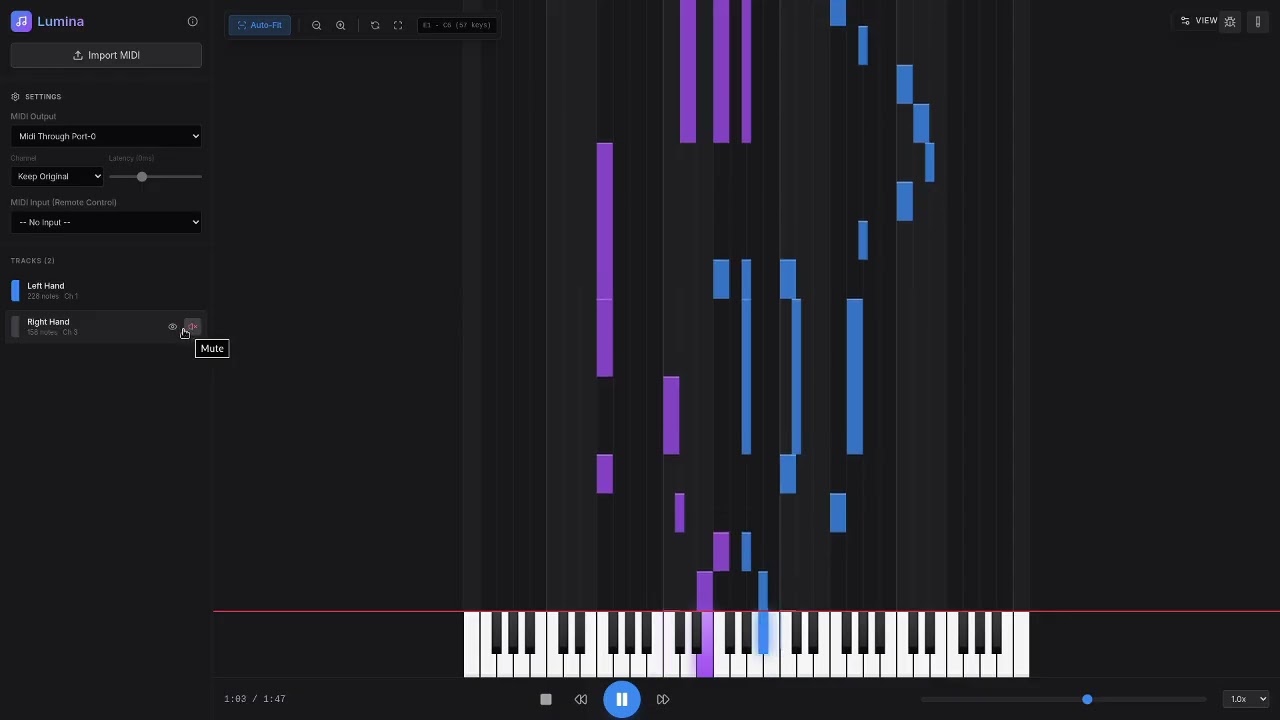Lumina - Vibe Coded MIDI Visualization for your browser