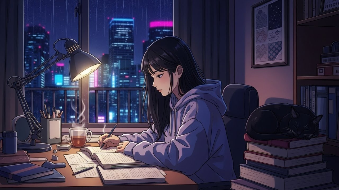 ☂️ Rainy Lofi Ambience | Real Focus Lofi Music for Late Night Study  🌙