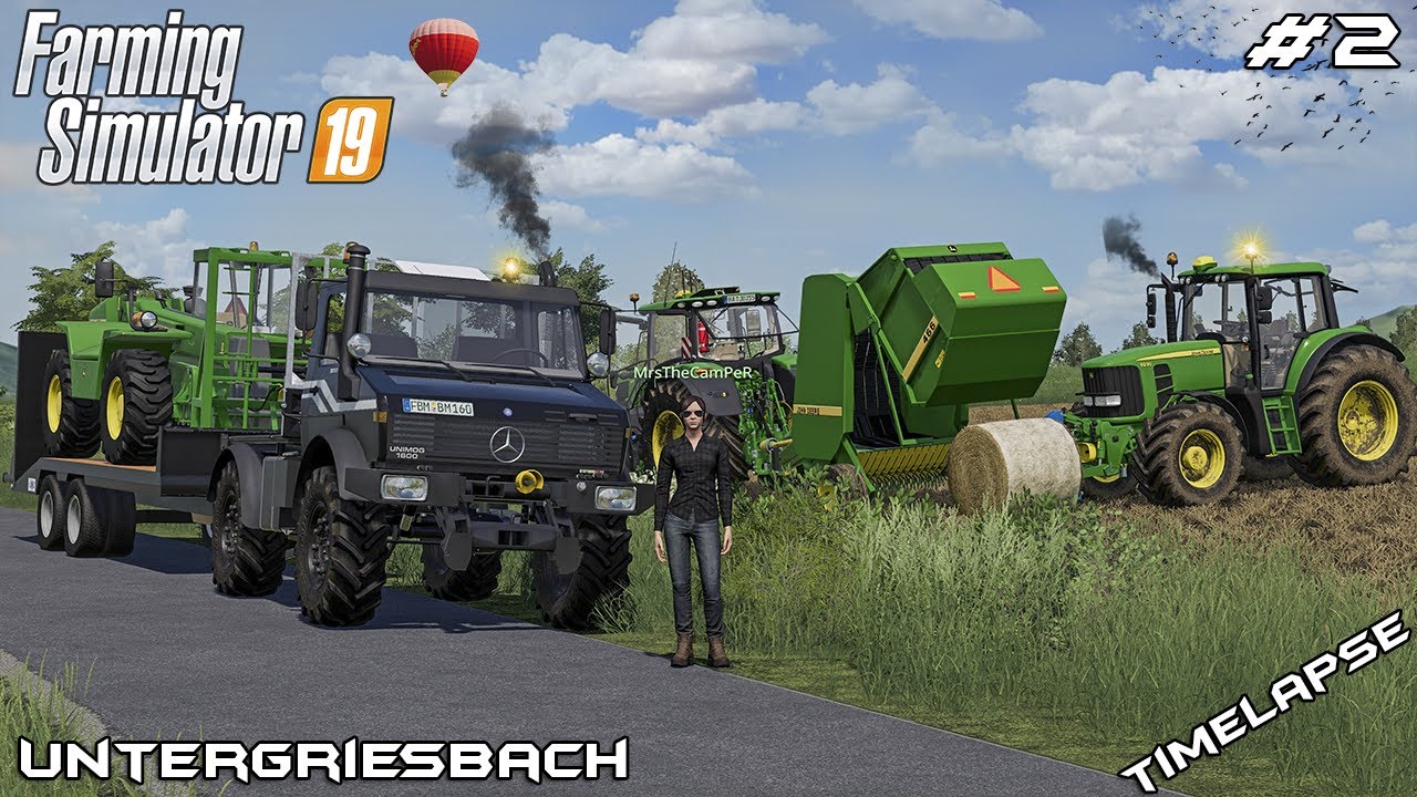 Collecting straw bales w/MrsTheCamPeR | Animals on Untergriesbach | Farming Simulator 19 | Episode 2
