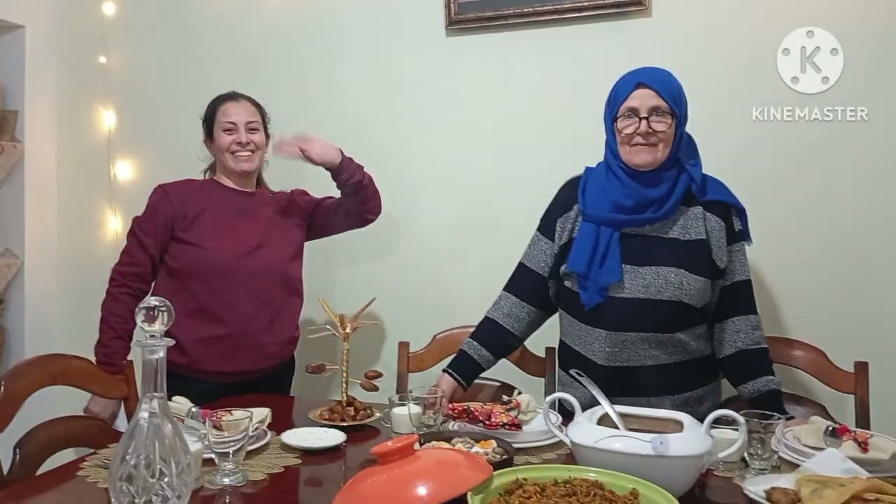 لمة عاءلية عملت شهوة زينب روز جربي بالسوبية وشربة فريك وسلاطة مشوية وخبزة هواء للسهرة 