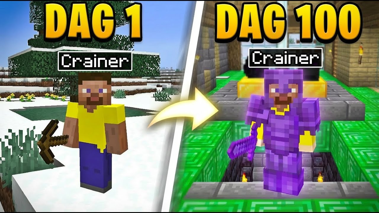 Jeg Overlevede 100 Dage i Hardcore Minecraft... (Her er hvad der skete)