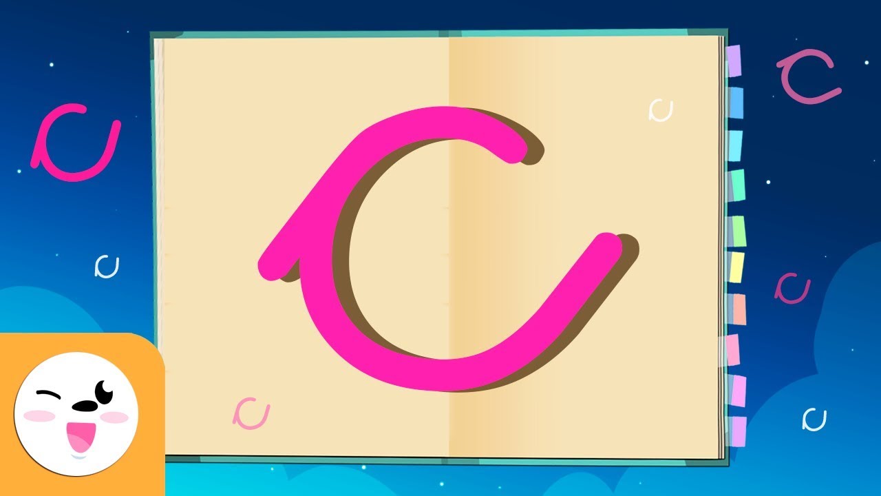 Letra C con caligraf&iacute;a enlazada - El abecedario para ni&ntilde;os