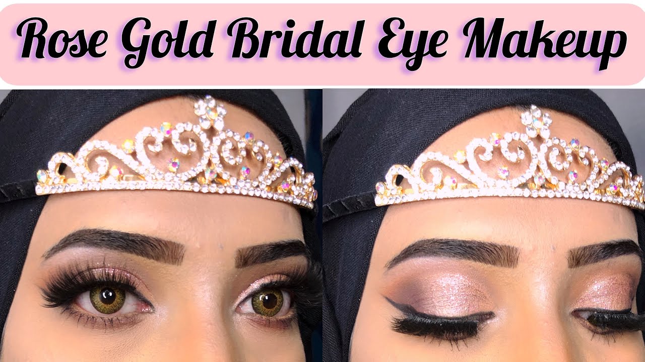 Rose Gold Bridal Eye Makeup Step by Step Cut Crease look
