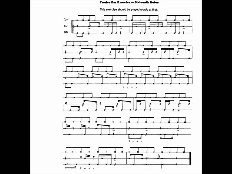 ultimate realistic rock by carmine appice twelve bar exercise - sixteenth notes.wmv