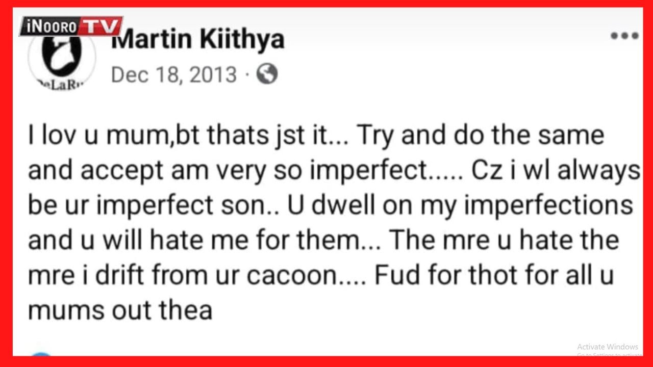 Martin Keithia #WathireKũ? Coka mũciĩ nĩũrabatarania