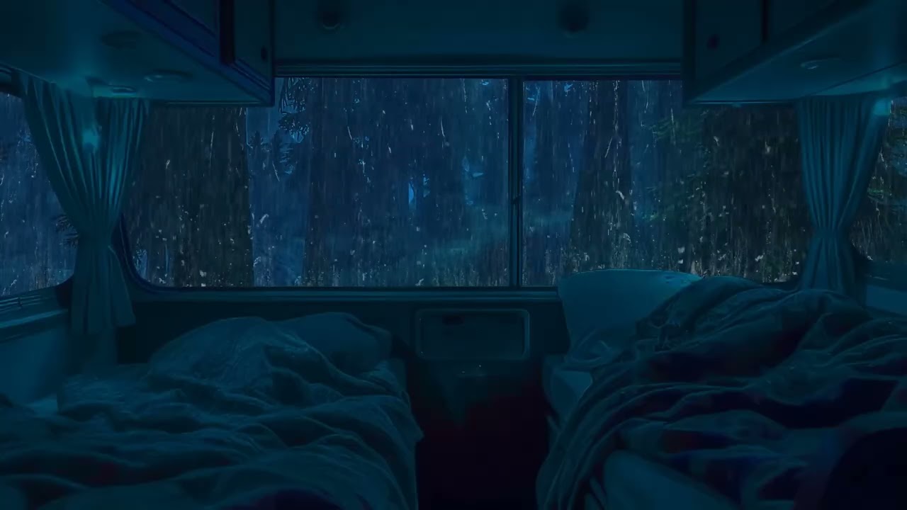Bid Farewell to Insomnia in 3 Minutes to the Sound of Pattering Rain with Loud Thunder on a Car