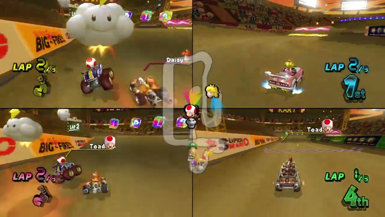 Mario Kart Wii ✦ 4 Players #449 (3 Tracks) 150cc