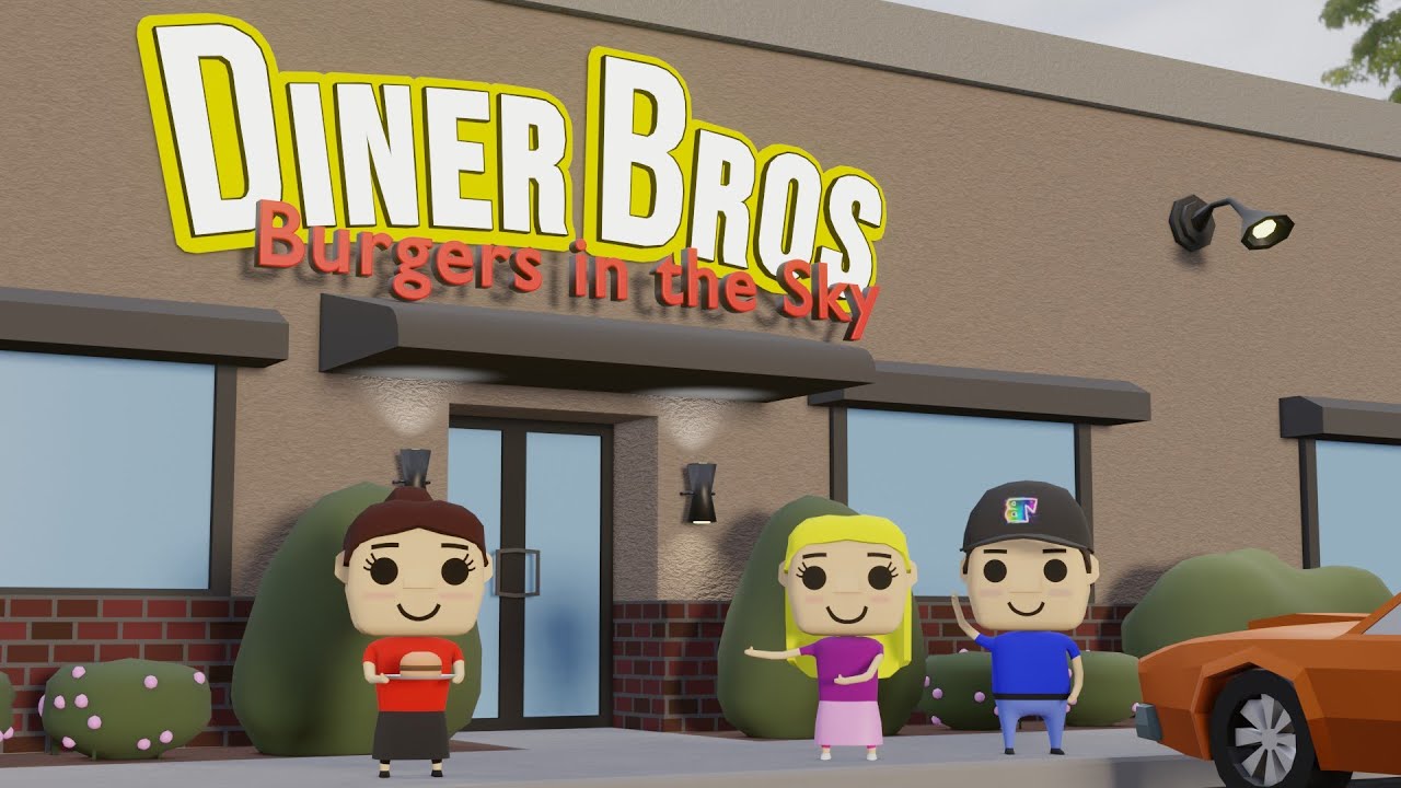 Diner Bros Gameplay #1 [Burger Bros] BURGERS IN THE SKY | 3 Player Co-op