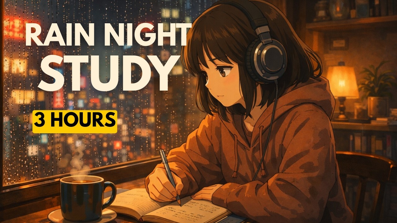 Rainy Night Study Lofi ☕ 3 Hours of Deep Focus Beats