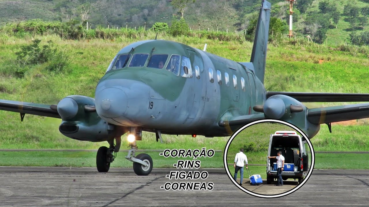 Embraer 110 Bandeirante da Força Aérea Brasileira Captação de Órgãos Cachoeiro de Itapemirim