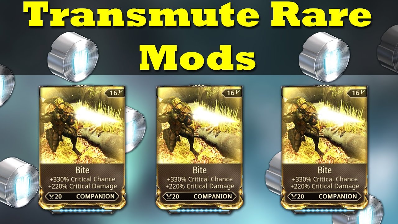 Warframe | Transmuting Rare Mods For New Rare Mods And Platinum!