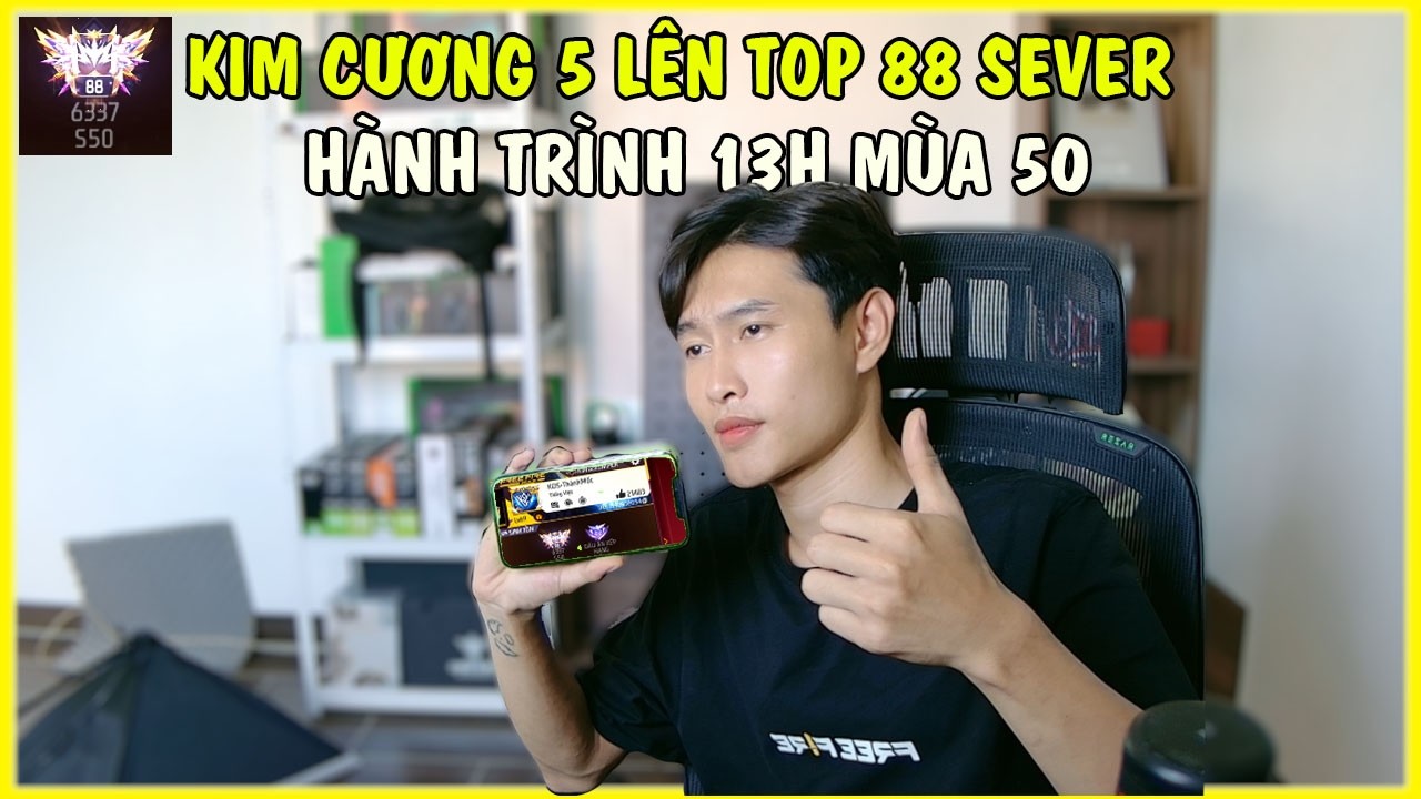 FREEFIRE| HÀNH TRÌNH THÀNH MỐC 13H LEO THÁCH ĐẤU MÙA 50 LÊN TOP 88 SEVER