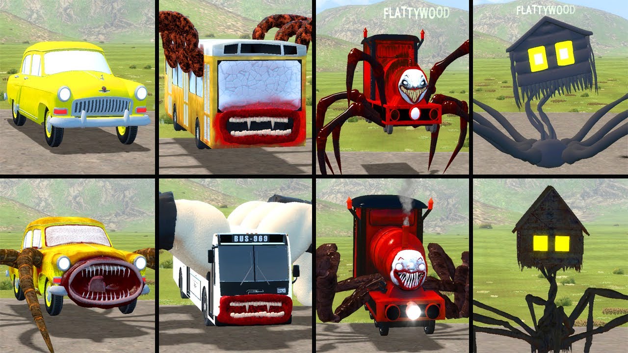 OLD AND NEW UPDATE: CAR EATER, BUS EATER, CHOO CHOO CHARLES, HOUSE HEAD AND FRIENDS IN GMOD!!