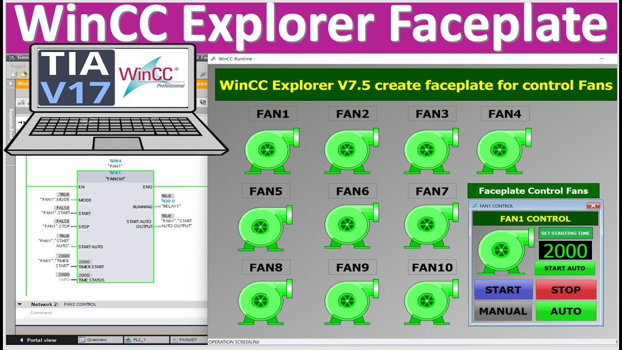 WinCC Explorer V7.5 create faceplate for by using tagPrefix full tutorial