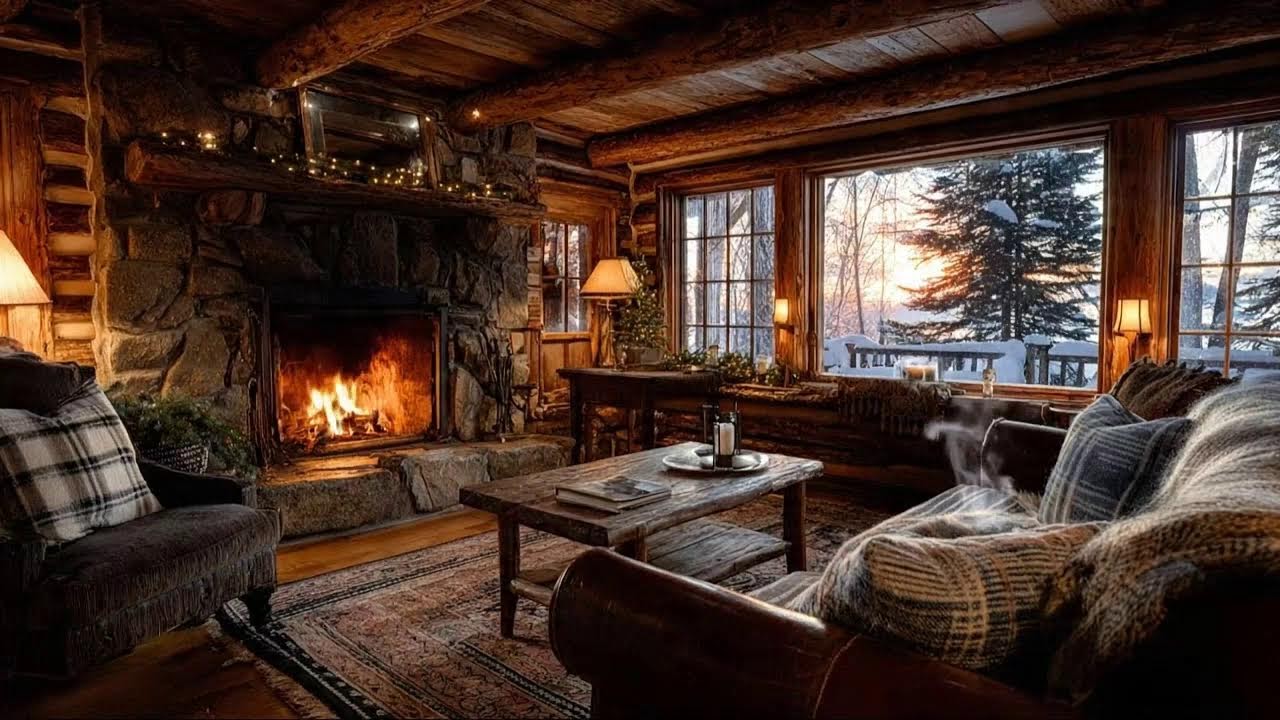 Cozy Cabin Jazz 🏡✨ | Live Night Background Music for Relax, Focus & Calm