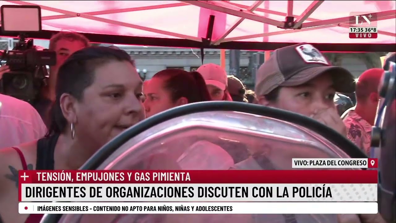 Tensión frente al congreso: hay dos detenidos