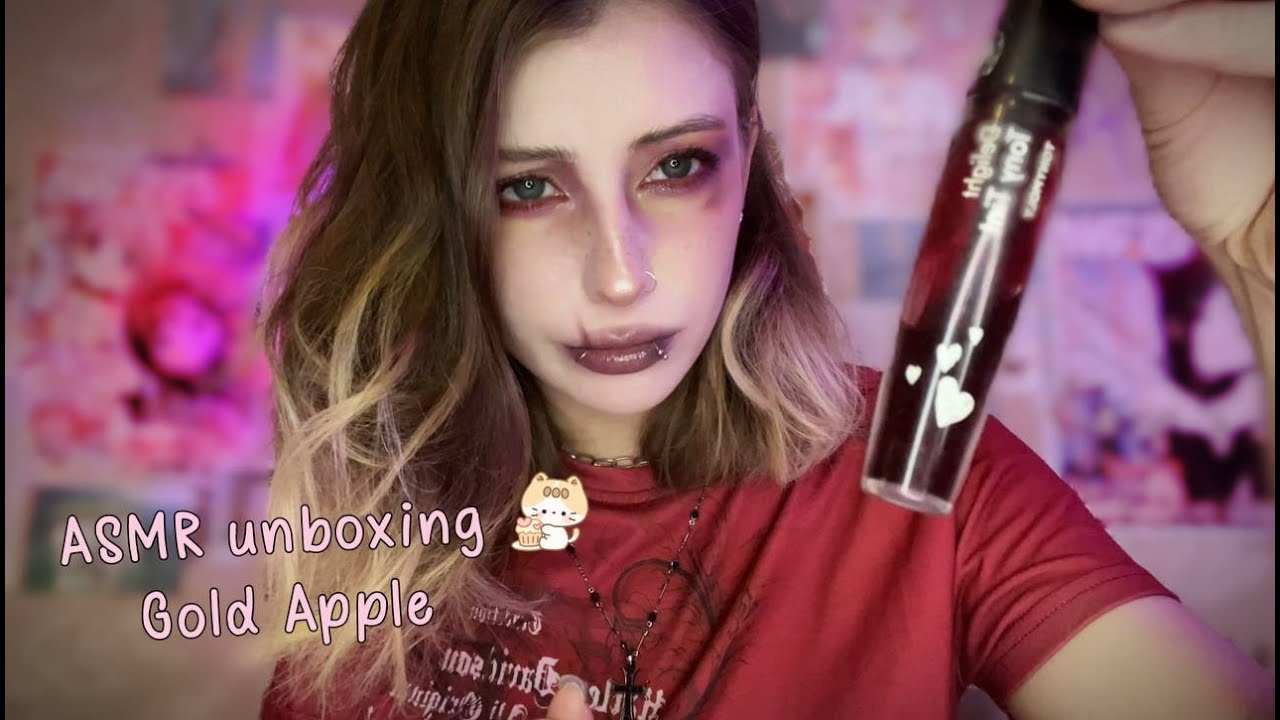 ASMR unboxing Gold Apple, full voice, triggers ( ദ്ദി ˙ᗜ˙ ) АСМР распаковка Золотого Яблока