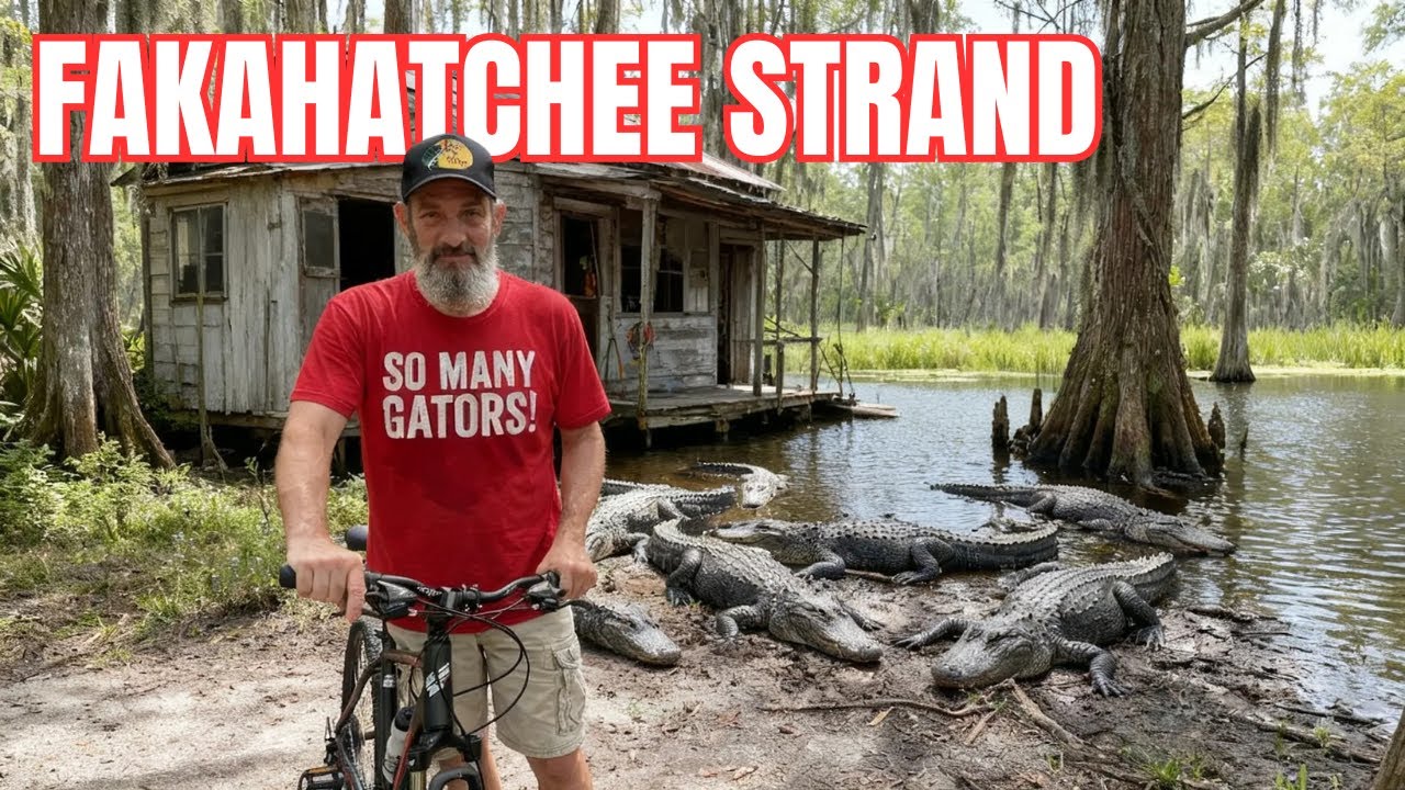 Biking with alligators at Fakahatchee Strand Preserve State Park