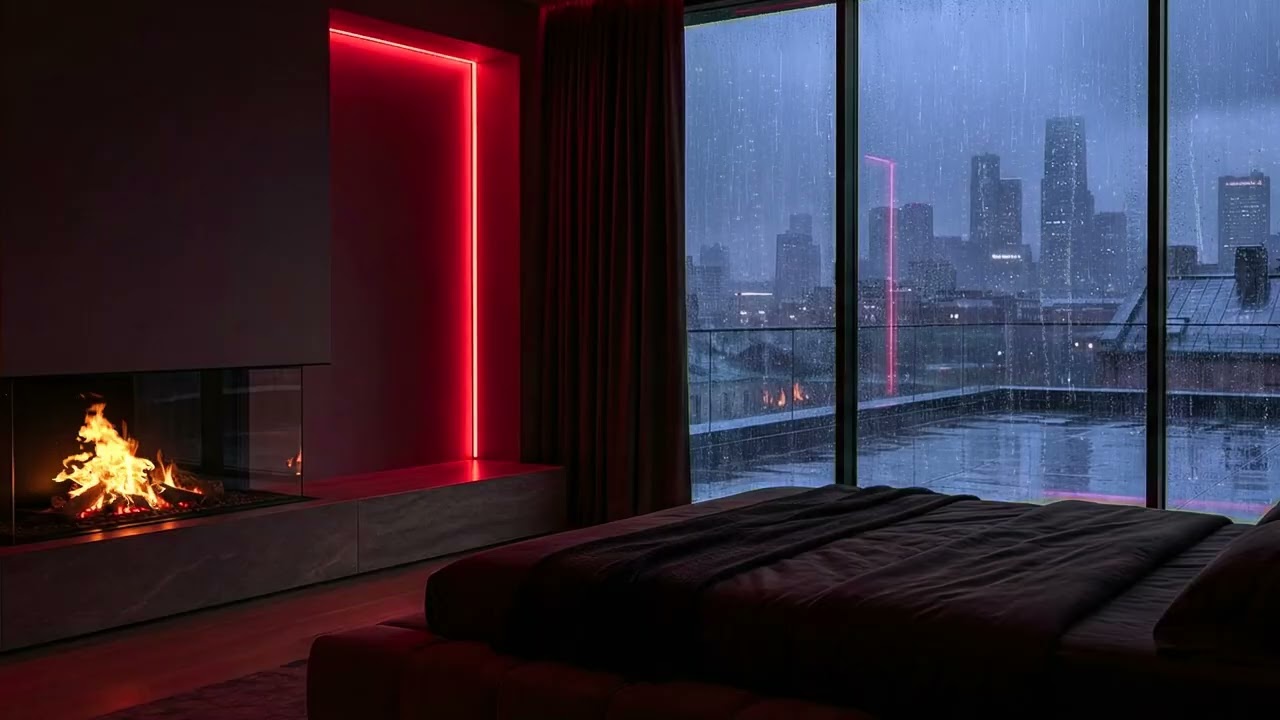 Soft Thunder and Night Rain 🌧️ Cozy Room Ambience for Better Sleep