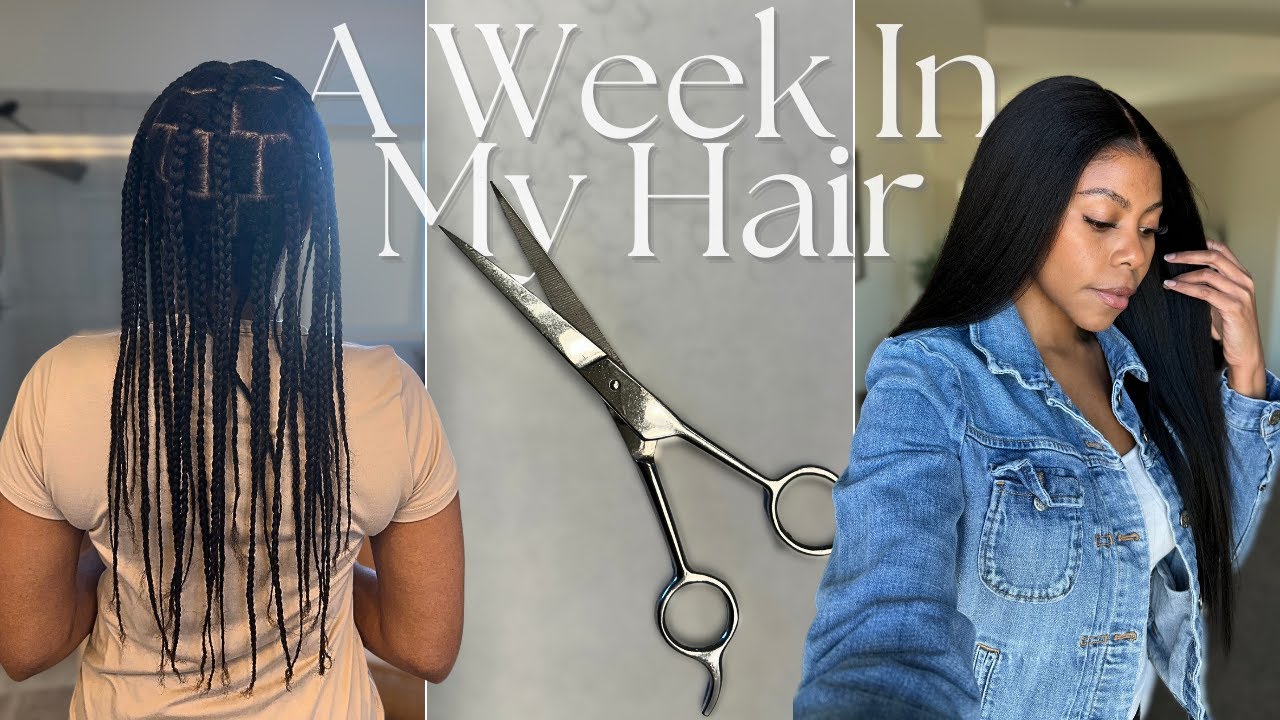 Thinning hair 😳, big chop, braids takedown, Redo braids, trim... (Vlogmas Day 7) [10]