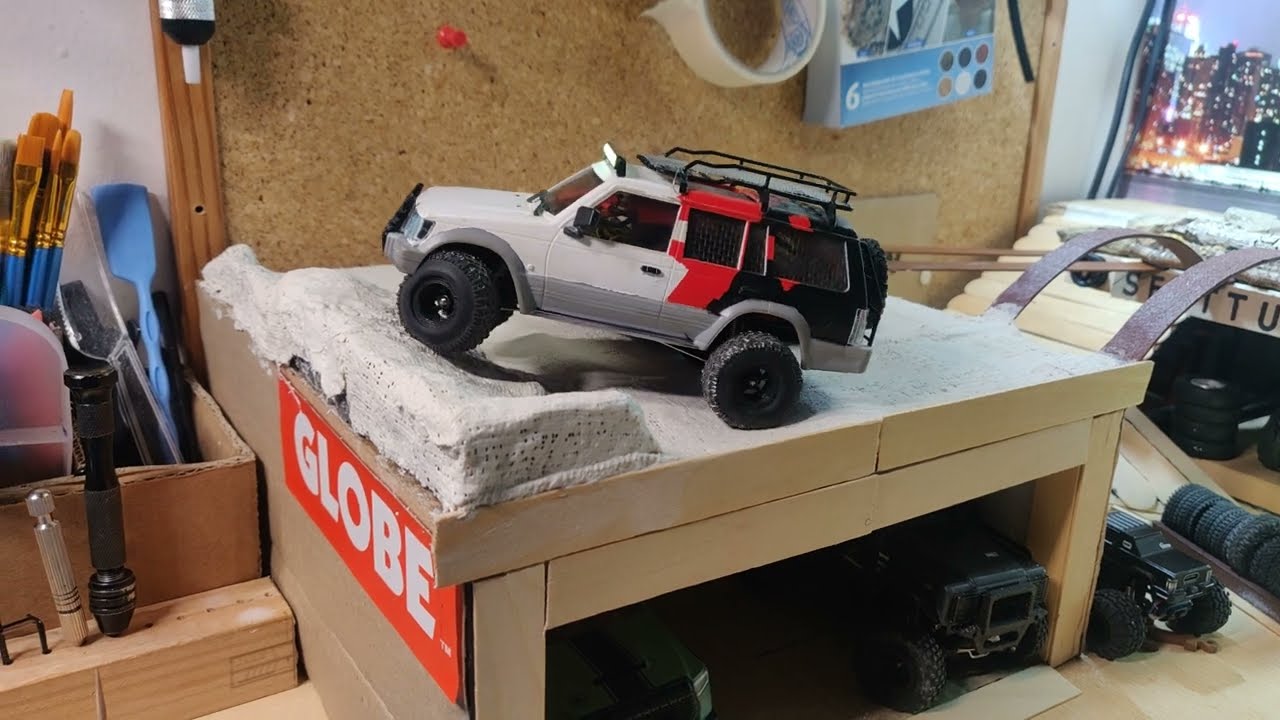 Delirium micro crawler desk garage test course step #5 - Test with Orlandoo Hunter OH32A02 Pajero