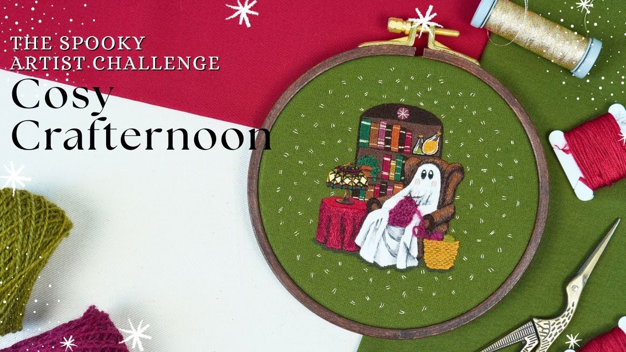 Join me for a cosy crafternoon | Embroidering prompt 5 of The Spooky Artist Challenge