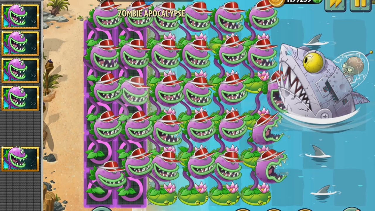 Plants vs Zombies 2 Hack - Planta Carnivora vs Los Zombots